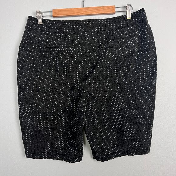 Chico's Women's L‎ Bermuda Shorts Polka Dot Stretch Utility Casual Preppy Summer - Picture 3 of 12